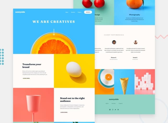 Agency landing page