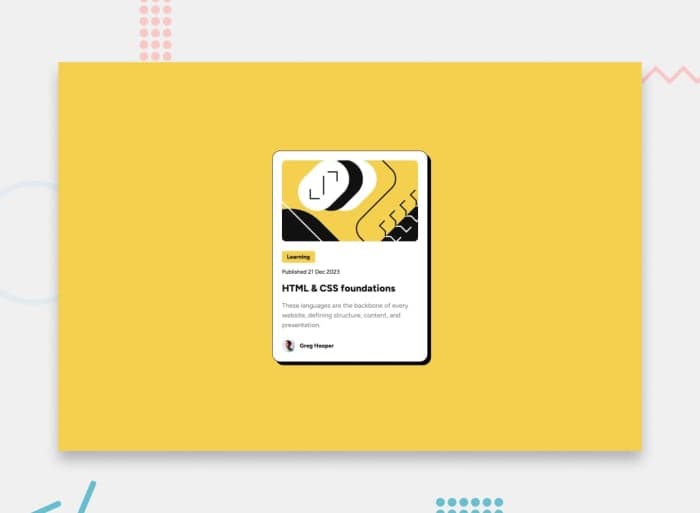 Blog preview card