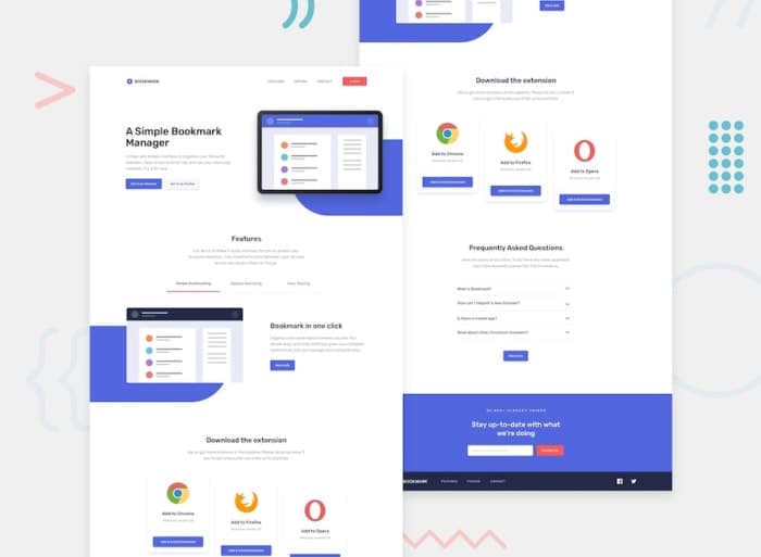 Bookmark landing page