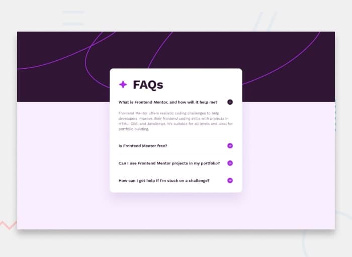 FAQ accordion