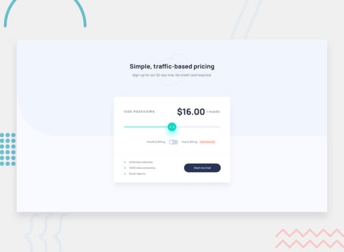 Interactive pricing component