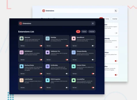 Browser extensions manager UI
