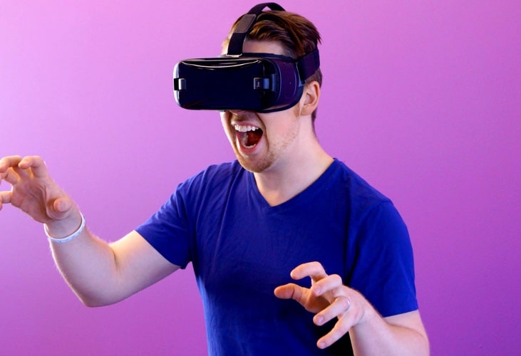 A Man Playing Game With VR